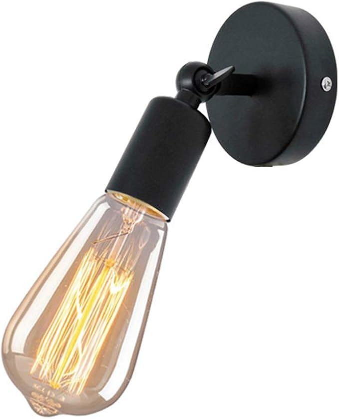 Mengjay Wandlampen, vintage, industrieel, zwart, metaal, plafondlamp, retro, binnenlamp, decoratie voor woonkamer, keuken, hal, slaapkamer, café, bar