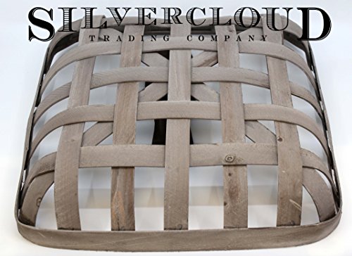 Tobacco Basket, Farmhouse Decor, Sml 17" Square - Silvercloud Trading Co. #TOP2