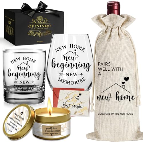 House Warming Gifts New Home 2026 - New Home Wine Glass Housewarming Gifts for New House - Unique Housewarming Presents for Women, Couple, Friends, Homeowner, Coworkers, Relative, Neighbors