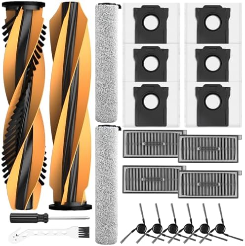 22 Stück Zubehör Set für Mova Z60 / Z70 Ultra Roller Complete Saugroboter | Ersatzteile mit 2 Hauptbürste丨2 Rollenwischer丨6 Staubbeutel丨4 Filter丨6 Seitenbürsten丨1 Reinigungsbürste丨