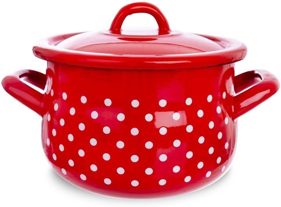 Orion group - Casserole en émail - Petite casserole émaillée - Casserole avec couvercle - Fonte lavable au lave-vaisselle - Diamètre : 16 cm - 2,3 l