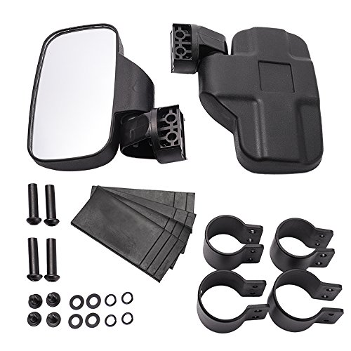MICTUNING UTV Side Mirror with 1.75 Inch or 2 Inch Mounts, Shock-proof Rubber Pad, Easily Adjustable for Polaris Ranger RZR Can-Am Maverick and more - Thumbnail 2