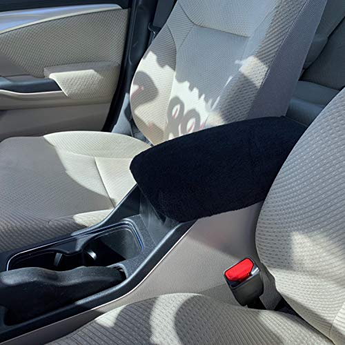 Auto Console Covers- Compatible With The Mazda 3 2006-2013 Center Console Armrest Cover Fleece - Black #TOP1