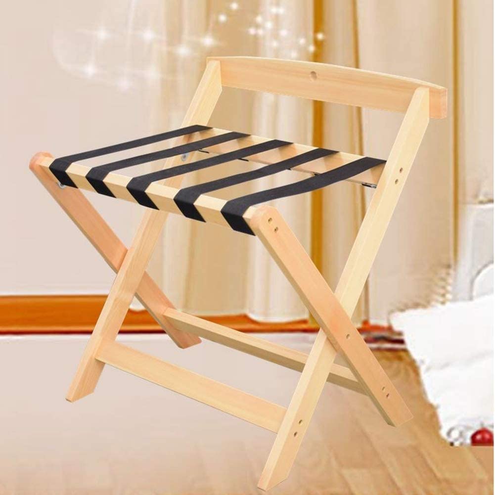 Porte-bagages pliable en bois massif couleur B pour chambre d'hôtel