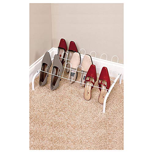 Closetmaid 1039 Heavy Duty Lightweight 9 Pair Freestanding Wire Shoe Rack Organizer For Closet, Hallway, Or Entryway, White (2 Pack) #TOP3