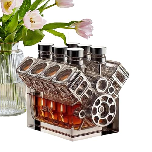 Garrafa Bourbon: accesorios para bares caseros | elegante decantador de para whisky, bourbon y licores | tapón a prueba de fugas, capacidad de 750 ml | perfecto para bares en casa y ocasiones