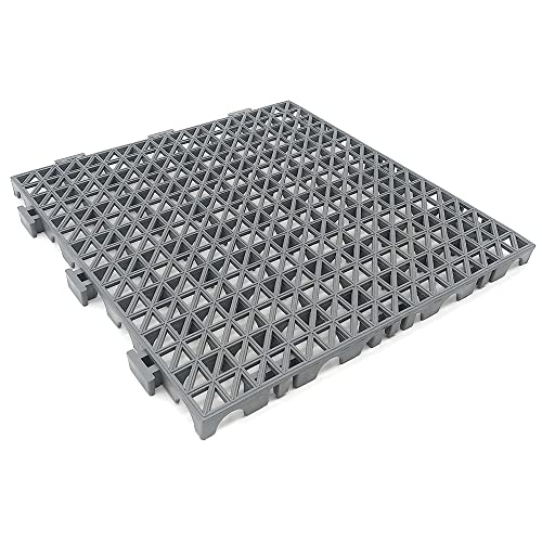 Loseta Reforzada (Gris 33x33x2cm), Autoventilada y antihumedad Suelos de garajes, talleres, lavaderos de coches, terrazas, baños, piscinas