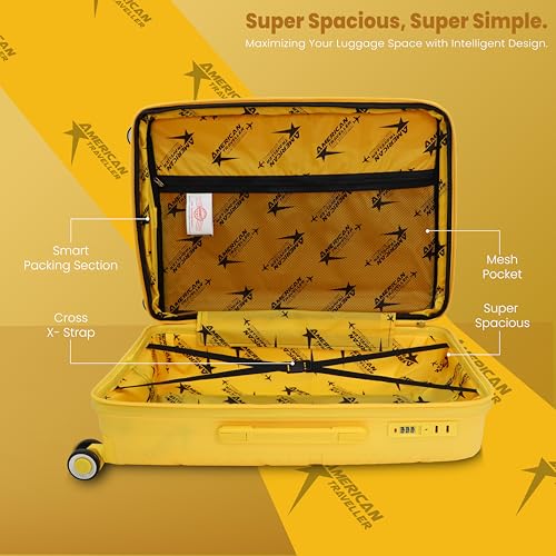 Image of Prime Trolley Bag Single Large | Polypropylene Hard-Shell Luggage | Polypropylene Hard-Shell, Expandable, TSA-Type Lock, Anti-Theft Zip, 8 Dual Wheels