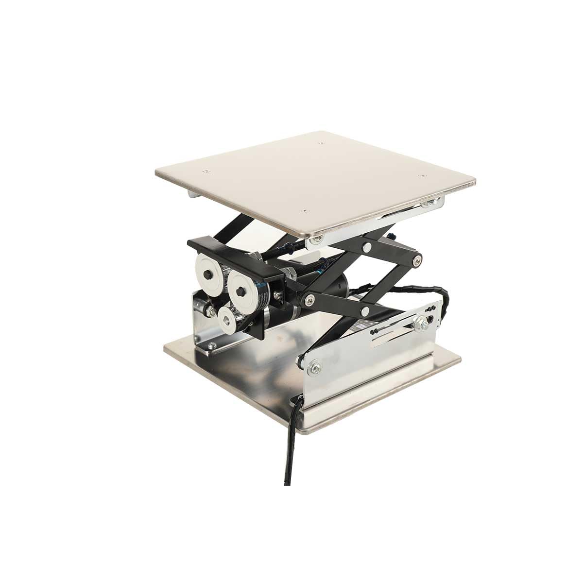 Elektrische Hebebühne Laborhebebühne aus Edelstahl, 200 × 200 mm Kleines Fernbedienung Heber Hubtisch, Hubbereich 100–307mm, Maximal Unterstützte Gewicht 10KG