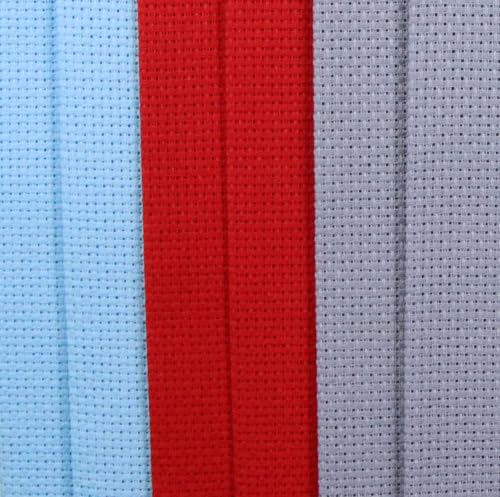 Image of KCS 4 /6 pc of 12 inch x 18 inch(30cmx45cm) 16 Count Cotton Aida Cloth Cross Stitch Fabric (6 pc,Light Blue+Red+Light Steel Grey)