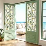 Decotalk Fensterfolie Blickdicht Sichtschutzfolie Blume Vogel 40X300cm Sonnenschutzfolie Bunt Fensterfolie Blickdicht von Aussen Anti UV&IR Selbstklebend Fenster Folie Türfolie Glasfolie Schutzfolie