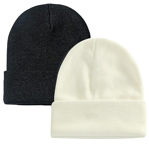 Image of ZOORON 1&2 Pack Beanie for Men Women Slouchy Beanie Hats Winter Knit Caps Soft Ski Hat Unisex