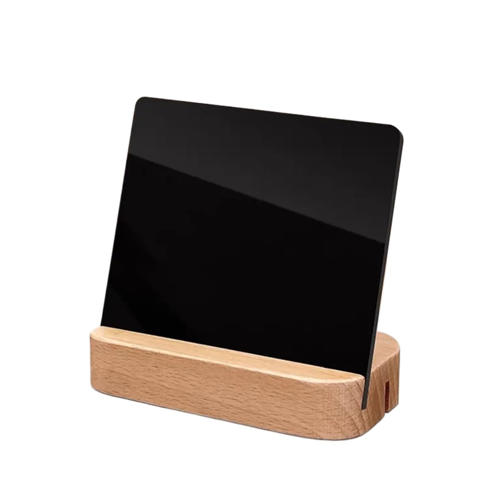 Zovloer 5pcs 100x85mm T / L Use Mini Message Blackboard Signs Stand Restaurant Wooden Base Price Label Advertising Chalkboard Stand(Beech)