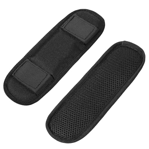 2 Pieces Shoulder Strap Pad, Black Shoulder Pad for Bag Strap Removable Backpack Strap Pads Padded Shoulder Strap Pads Fastener Cushions Thick Strap Pad for Guitar Duffle Bag Strap Replacement