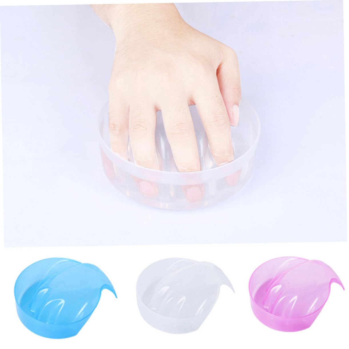 Ipetboom 9pcs Nail Soak Bowl Gel Nail Polish Remover Cuticle Softener Manicure Soaking Bowl for Hand Care Portable Art Tools Professional Personal Use Random Color