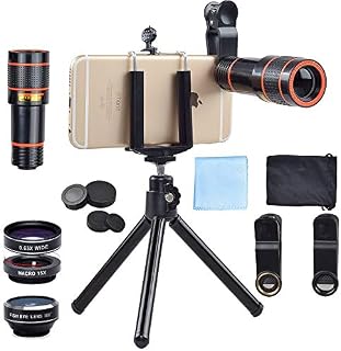 Apexel 4 in 1 12x Zoom Telephoto Lens + Fisheye + Wide Angle