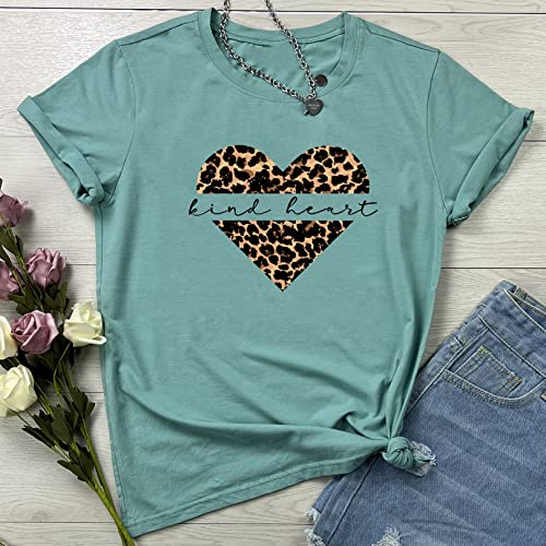 LOOKFACE Women Leopard Graphic Tees Cute Soft Cotton Tops2