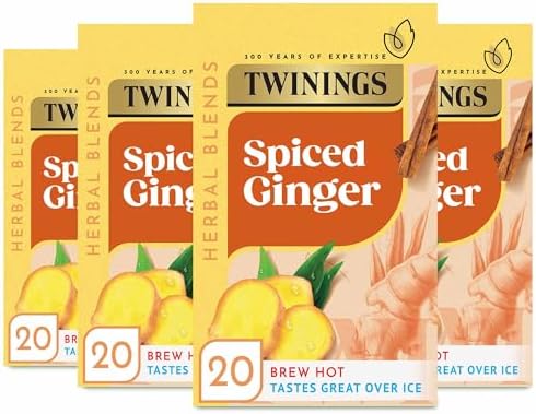 Twinings Ginger FlavouredTea - 80 Biodegradable Tea Bags (Multipa...