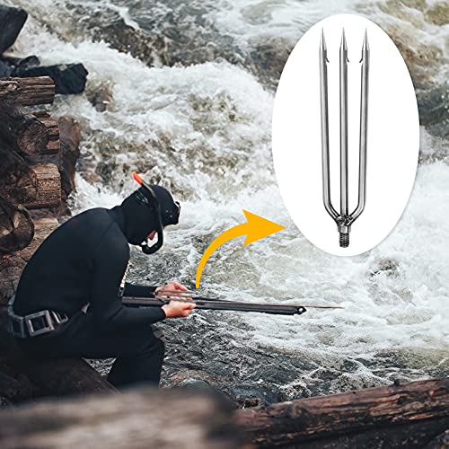 FREGITO Fishing Harpoon Stainless Steel Fishing Barbed Spear Gig Gaff with 8mm Screw for Outdoor Fishing Landing Large Fish Frog - Thumbnail 5