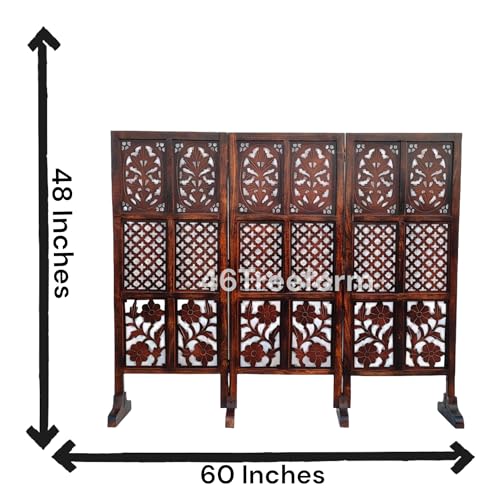Image of Wooden Room Partition /Screen /Room Divider /Room Separator for Livng Room Bedroom Home Office Restarurant Hallway 20Inches Wide (3 Panel 4 Feet with Stands)