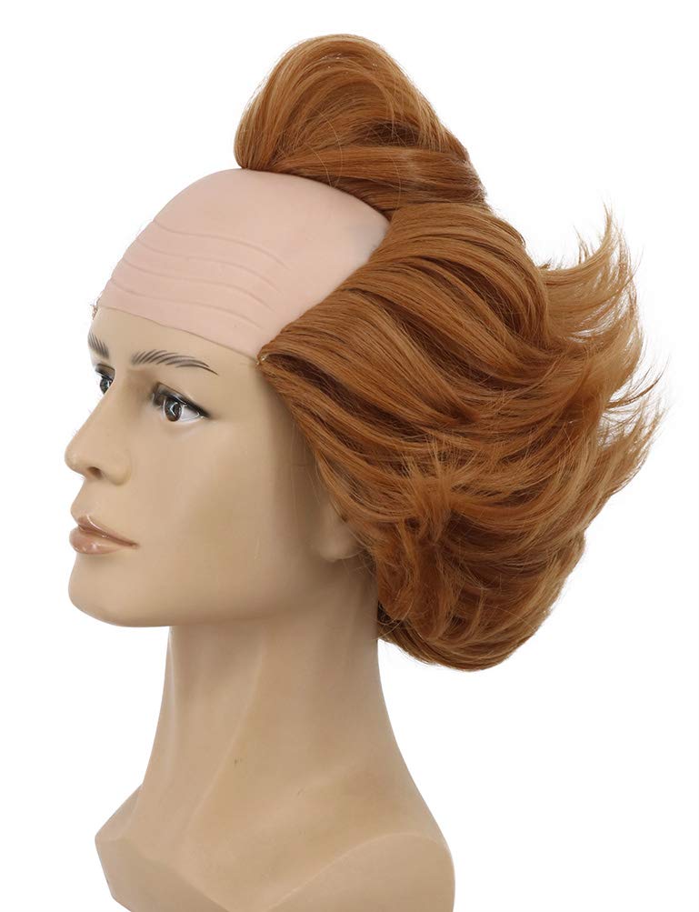VGbeaty Adult Men Bald Short Fluffy Brown Curly Wig Halloween Cosplay Costume Anime Wig