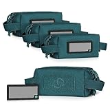 Savior Equipment Loose Sacs Mini 4-Pack Tactical Ammo Pouch Firearm Ammunition Carrier Bag, ID Patches Included, Teal