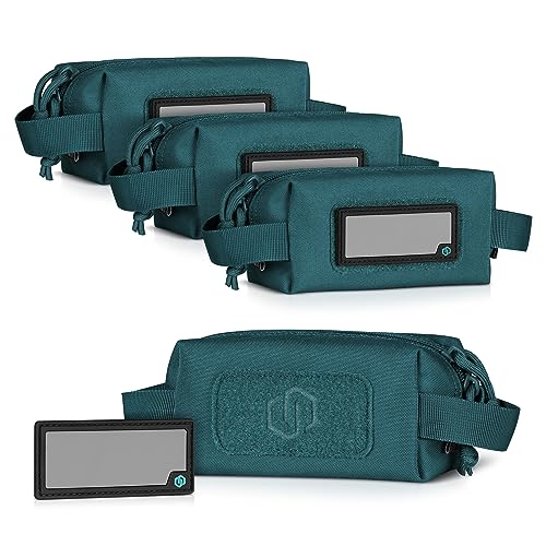 Savior Equipment Loose Sacs Mini 4-Pack Tactical Ammo Pouch Firearm Ammunition Carrier Bag ID Patches Included Teal