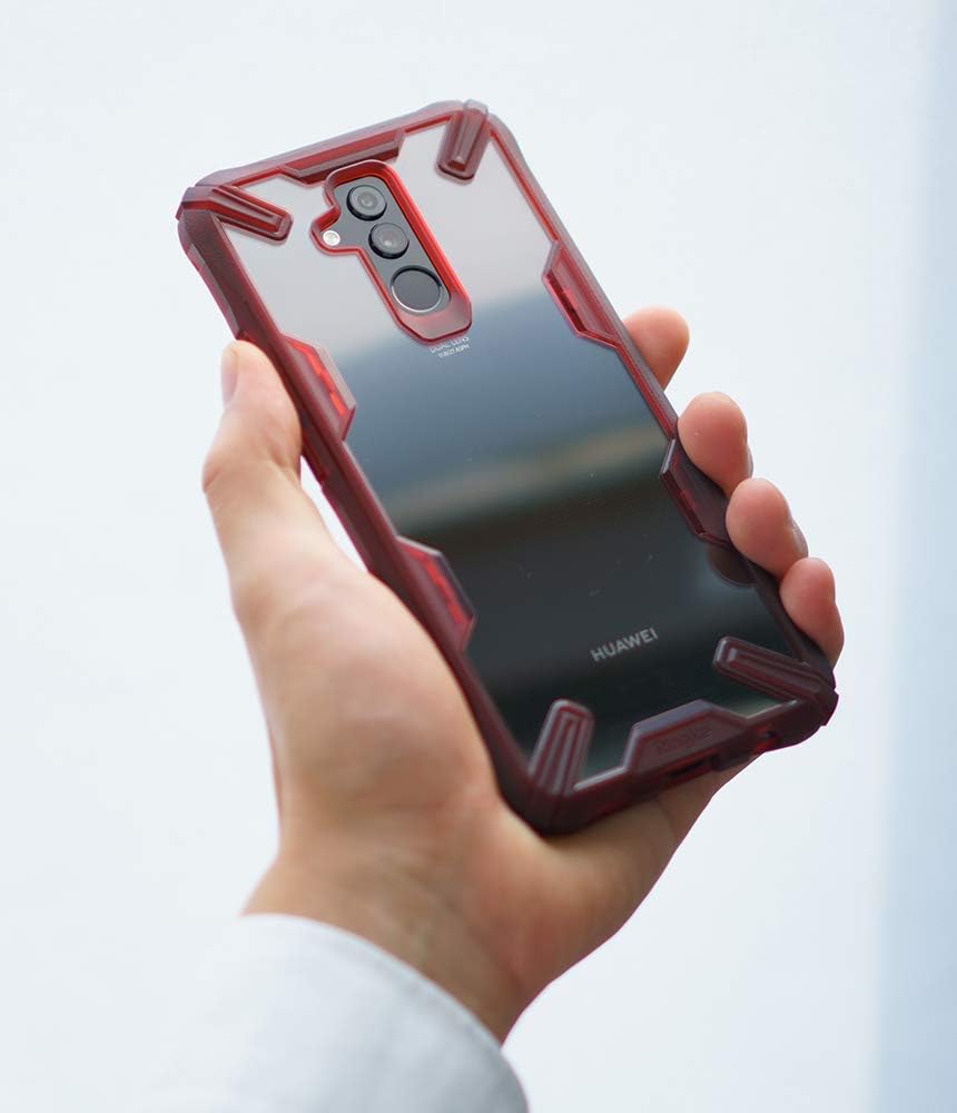 Ringke Fusion-X Compatible with Mate 20 Lite Case Ergonomic Transparent Military Drop Tested Defense Hard PC Back TPU Bumper Impact Resistant Protection Cover for Huawei Mate 20 Lite - Ruby Red