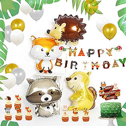 JeVenis Woodland Animals Balloons Woodland Party Supplies Forest Animal Friends Themed Balloons Woodland Animals Birthday Party Decorations Safari Party Decorations