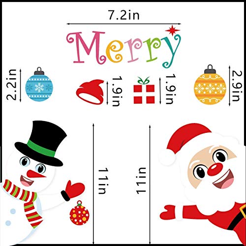 FINGOOO 8 Sheet 120 Pieces Christmas Window Cling Snowflakes Decals Clings for Home/Shop Window Display - Image 4