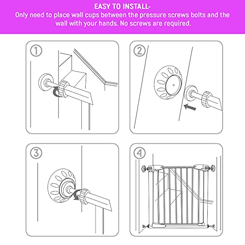 Image of Safe-O-Kid Wall Protector /Bumper Guards for Any Safety Gate, Stable & Non-Slip Safety Wall Pad Guard Wall Protector Pads for Baby Safety Gate, Pack of 4, White