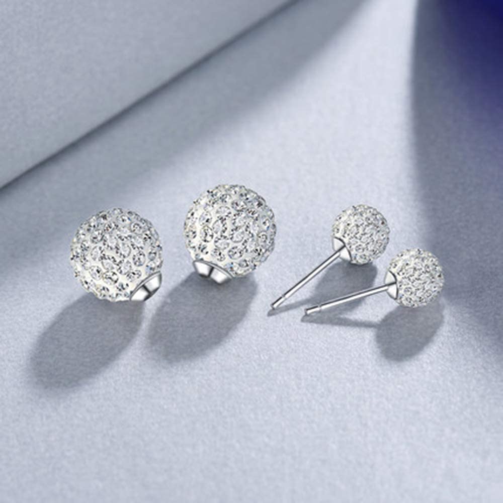 1 para eleganckich kolczyków z rhinestone kolczyki błyszczące diamentowe kolczyki okrągłe stadniny kolczyki biżuteria akcesoria prezent dla dziewcząt kobiet srebrny wysokiej jakości