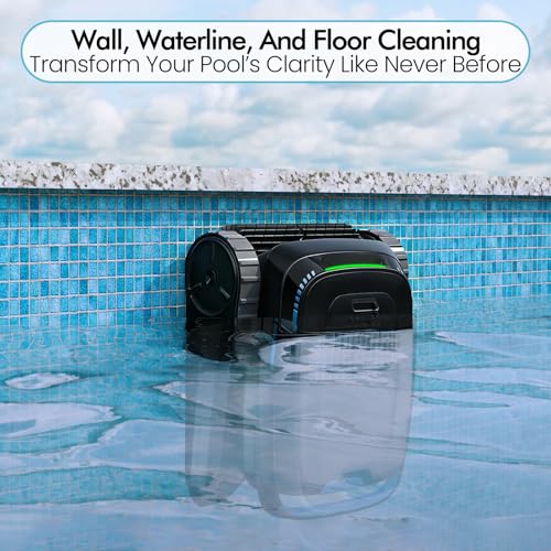 Image of Cordless Pool Robot Vacuum for Inground Pools, 5000 GPH Powerful Suction Robotic Pool Cleaner, Wall Climbing & Waterline Scrubbing, Smart Navigation for Floor /Wall /Waterline