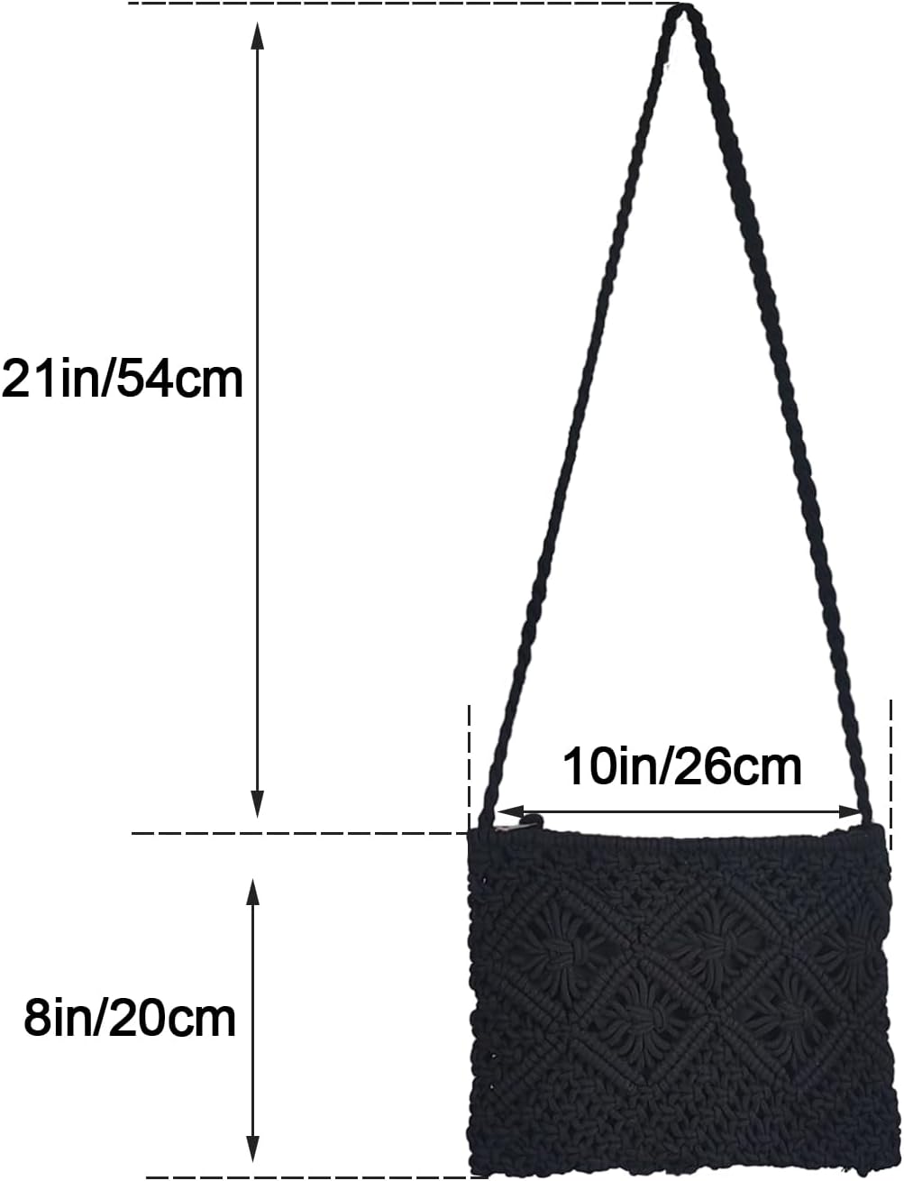 Boho Crossbody Handbag,Handwoven cotton rope Shoulder Bag,Summer Beach Clutches Bags for Women - Image 2