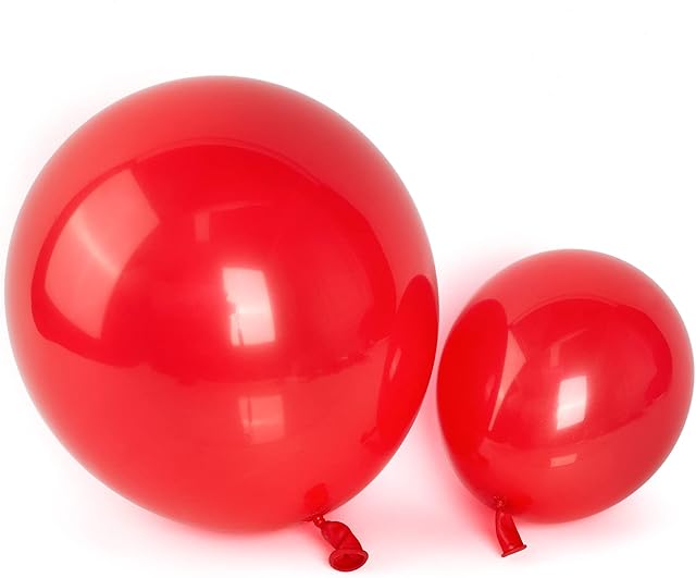 PartyWoo Red Balloons, 50 pcs Red Balloons Different Sizes Pack of 5 Inch and 12 Inch for Balloon Garland or Balloon Arch as Birthday Decorations, Wedding Decorations, Baby Shower Decorations
