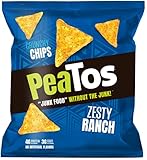 PeaTos Crunchy Chips Snacks, Zesty Ranch, Junk Food Taste, Made from Peas, Bold Flavors, 4g Protein...