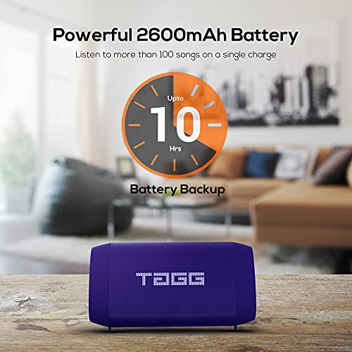 Image of TAGG Sonic Angle 1 10W Portable Bluetooth Speakers Wireless with Dedicated Bass Radiator || Dual Stereo, Water Resistant, 10 hrs Continuous Battery Life- Blue