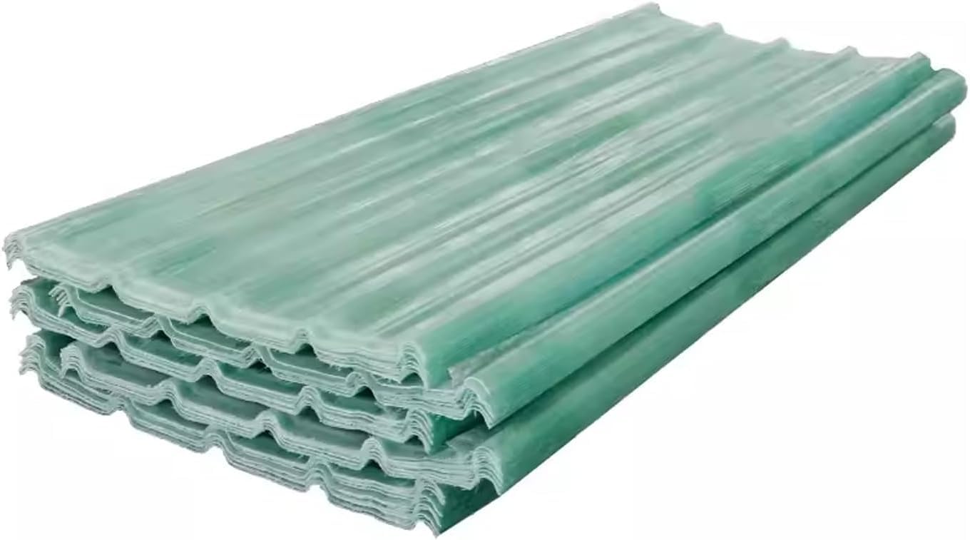 Láminas corrugadas transparentes de fibra de vidrio con aislamiento térmico, 14 uds