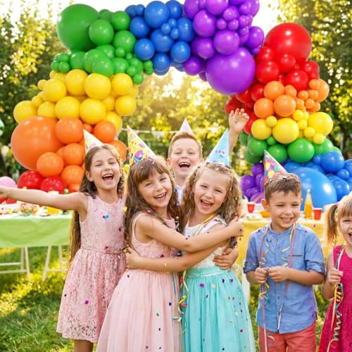 Image of Rainbow Balloon Arch Kit, 209Pcs Assorted Colorful 18 12 10 5 Inch, Different Sizes Party Balloon Garland Kit for Baby Shower, Birthday, Gender Reveal, Anniversary, Easter, Prom Decoration