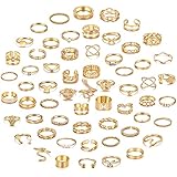 60 PCS Silver Knuckle Rings Set, Vintage Stackable Rings for Women Girls, Bohemian Midi Rings, Boho...