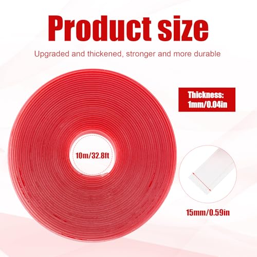 32.8ft Glide Tape for Curtain Rods, Clear Drapery Ring Glide Silent Smooth Tape Hard Surface Curtain Rod Slide Tape for Sliding Shower and Curtain Rings Smoothly and Quietly