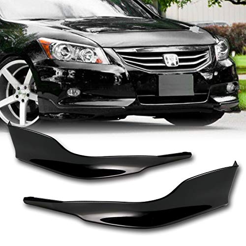 EPARTS Black Painted PU Front Bumper Lip Splitter Bumper Spoiler Apron Protector Fit For 2011 2012 Honda Accord 4 Door Sedan