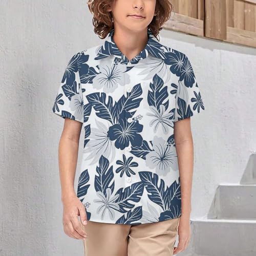 Boys Coconut-Palm Hawaiian Shirt Short Sleeve Button Down Shirts Summer Beach Shirts Tops for Kids Teens2