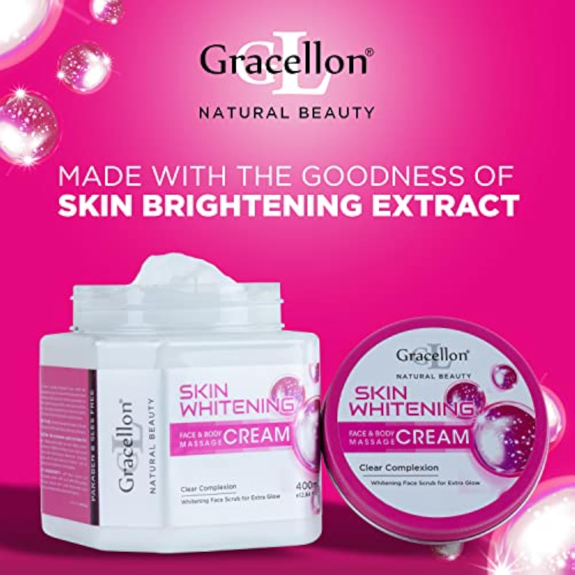 Skin Whitening Face & Body Massage Cream, Instant Lightening