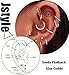 Jstyle 6Pairs 18G Stainless Steel Mens Womens Stud Earrings Cartilage Ear Piercings Helix Tragus Barbell CZ 3-8mm
