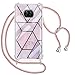 Produktbild Greneric Handykette Hülle für Xiaomi Mi 10T Lite, Marmor Necklace Hülle mit Kordel Transparent Silikon Handyhülle mit Kordel zum Umhängen Schutzhülle mit Band in Roségold