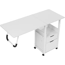 Overbed Table,Multifunctional Overbed Table with 4 Lockable Universal Wheels,Bedroom Side Table, Height Adjustable Over Bed Desk Cart,Mobile Computer Desk Workstation White