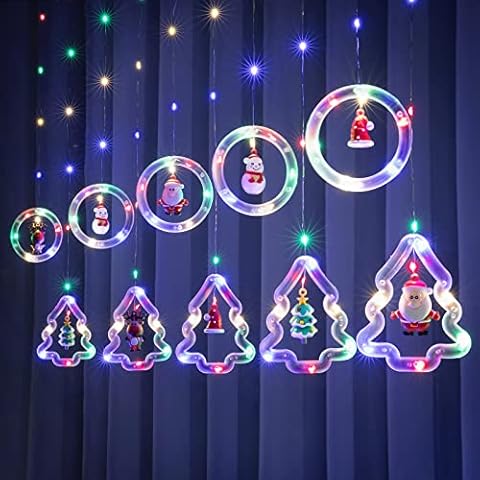 BLOOMWIN Christmas Window Light Indoor Curtain Light 3m String Lights USB Fairy Lights for Xmas Decoration Party Home Bedroom(Multicolor) Cover
