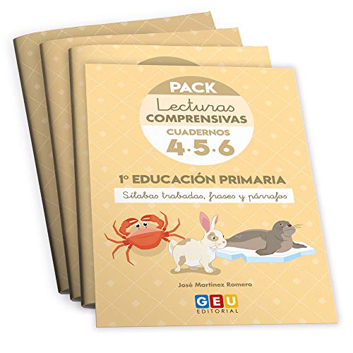 Pack Lecturas Comprensivas 1º Educación Primaria: Cuaderno 4, 5 y 6 Mejora Comprensión Lectora