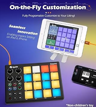 Synido Wireless 25 Keys USB MIDI Keyboard+ Synido TempoPad P16 MIDI Pad Controller